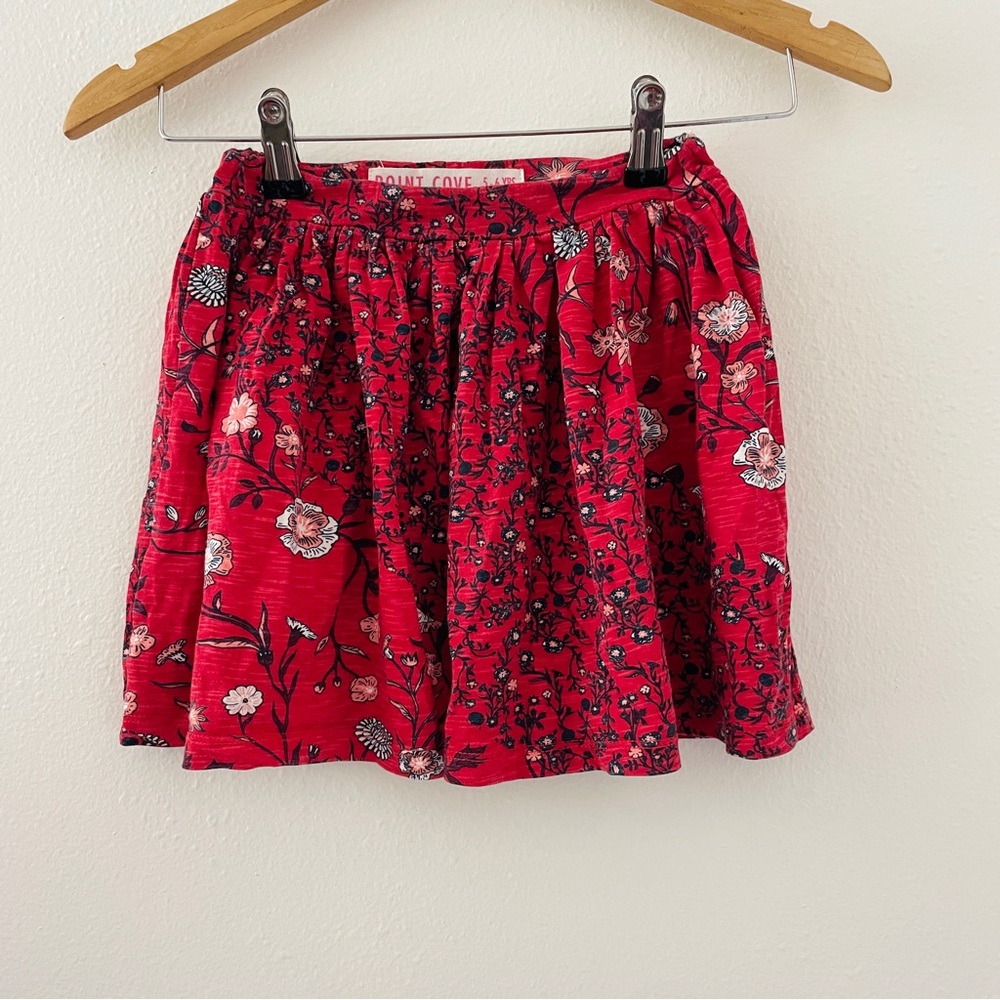 Point Cove Red Floral Skirt - California Clothing Company